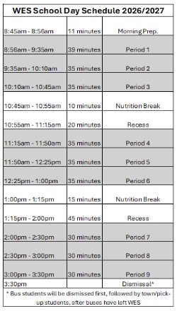 Daily WES Schedule